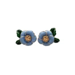Carolina Herrera Enamel Flower Stud Earrings