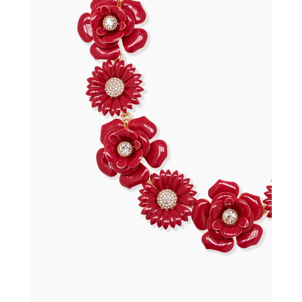 Carolina Herrera Enamel Mixed Flower Necklace, view 3