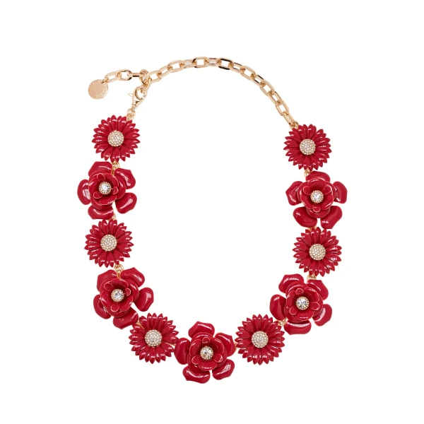 Enamel Mixed Flower Necklace