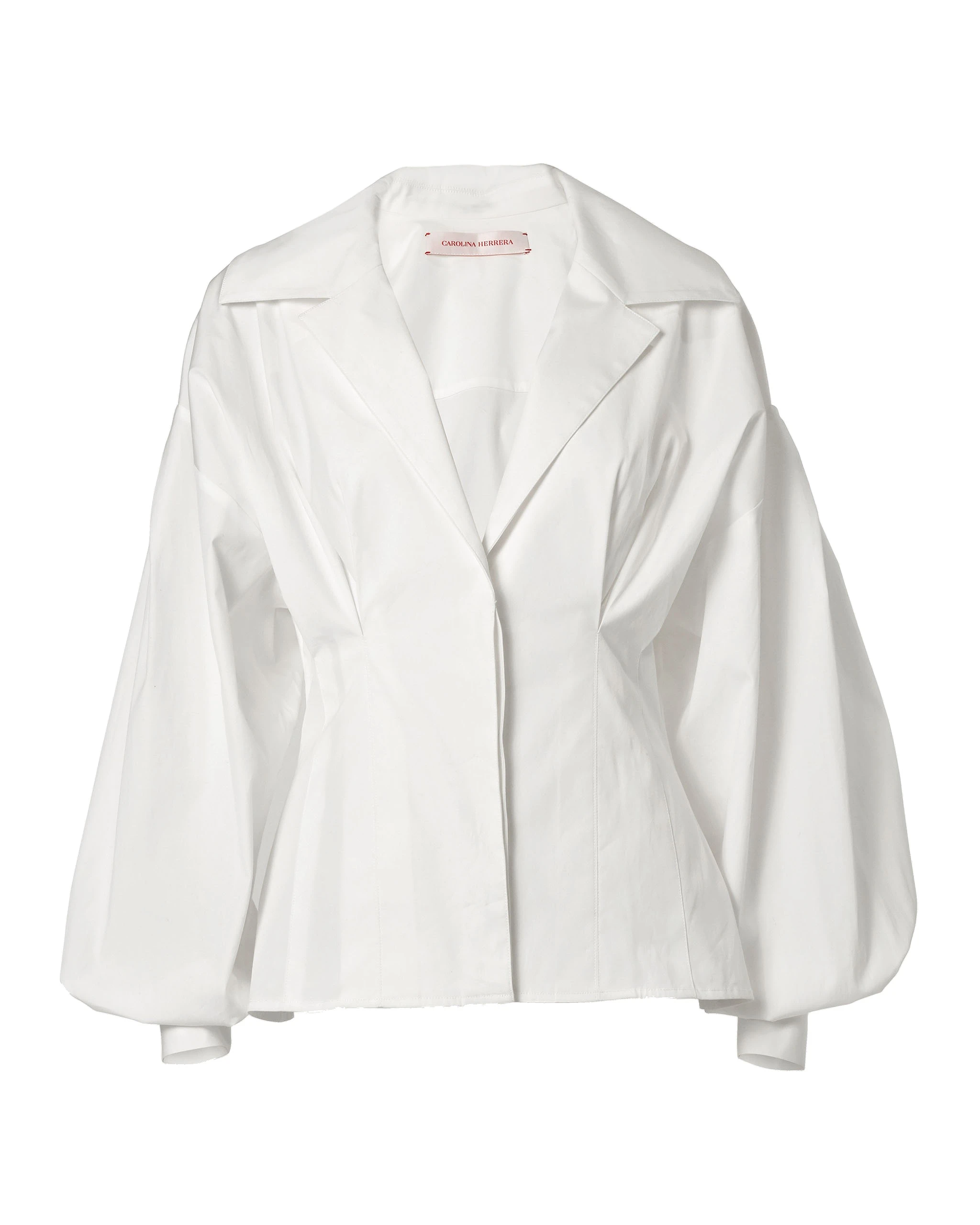 Carolina Herrera Fitted Waist Shirt in White | Tops | Luxury Shoes Carolina Herrera Fitted Waist Shirt in White