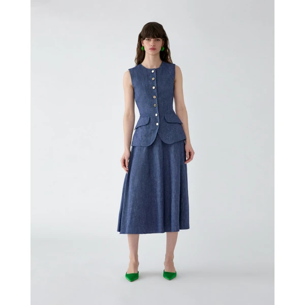 Carolina Herrera Flannel Half-Circle Skirt, view 2