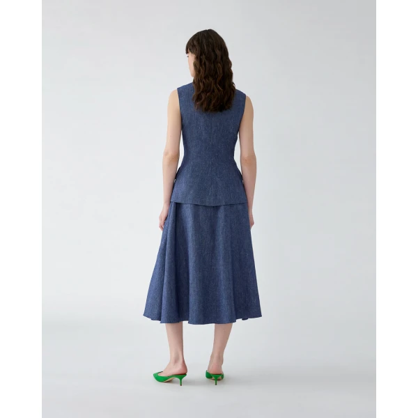 Carolina Herrera Flannel Half-Circle Skirt, view 3
