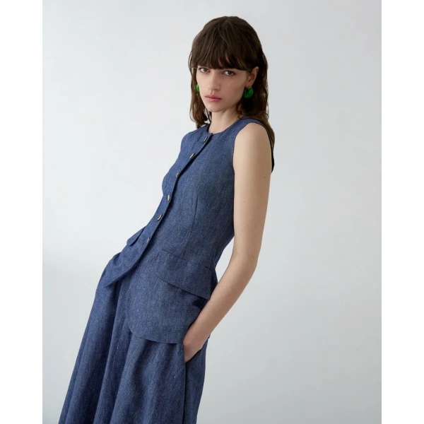 Carolina Herrera Flannel Half-Circle Skirt, view 4