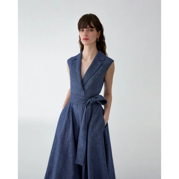 Carolina Herrera Flannel Trench Dress, view 4