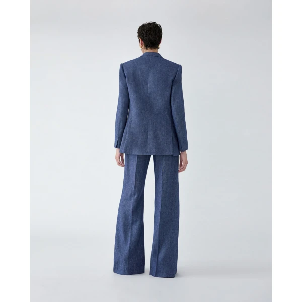 Carolina Herrera Flannel Wide-Leg Diane Pants, view 3