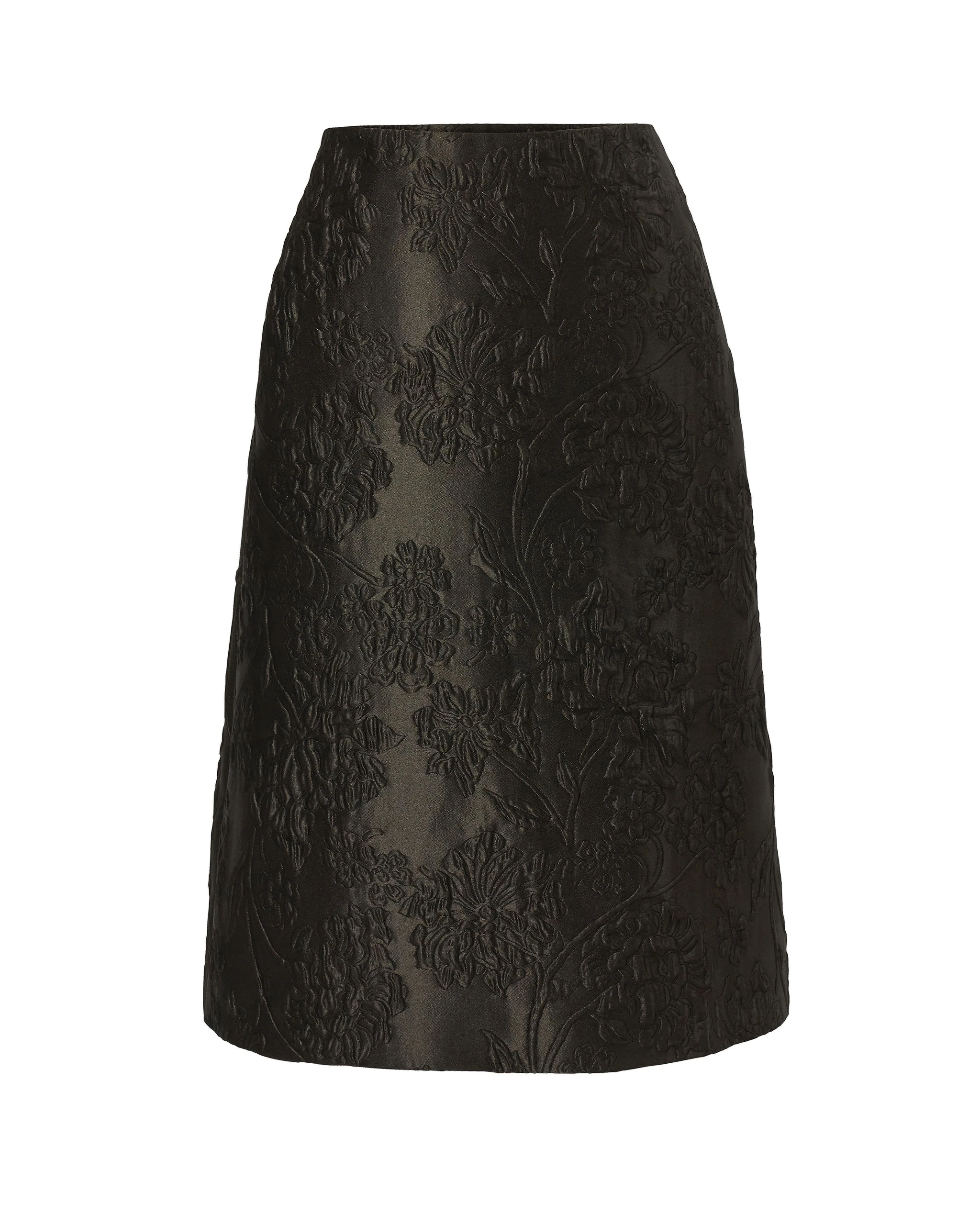 Carolina Herrera Floral Cloque Lurex Jacquard Pencil Skirt in Forest Green | Skirts | Luxury Shoes Carolina Herrera Floral Cloque Lurex Jacquard Pencil Skirt in Forest Green