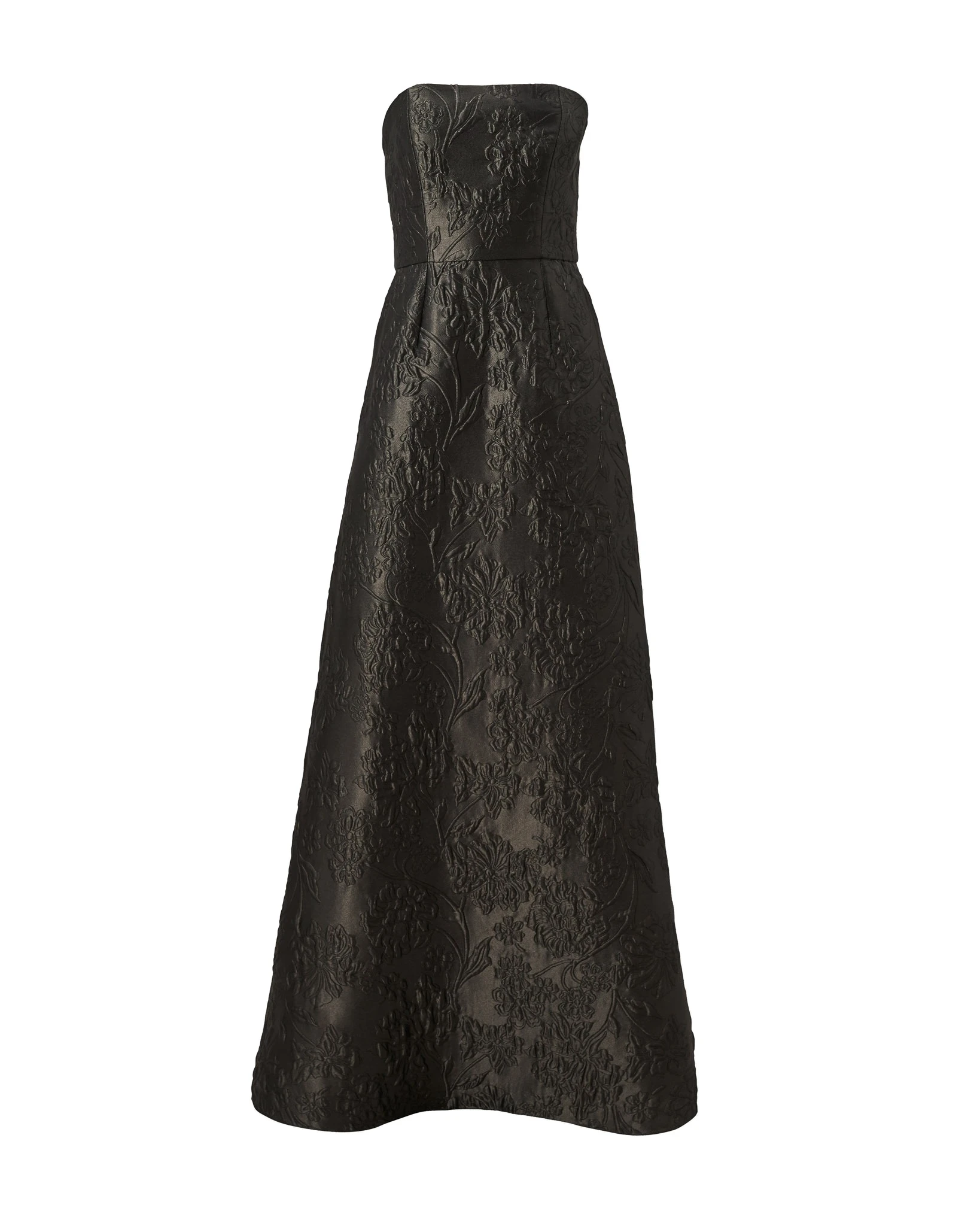 Carolina Herrera Floral Cloque Lurex Jacquard Strapless Gown in Forest Green | Dresses | Luxury Shoes Carolina Herrera Floral Cloque Lurex Jacquard Strapless Gown in Forest Green