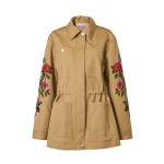 Carolina Herrera Floral-Embroidered Gabardine Jacket