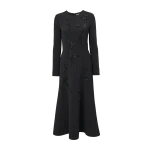 Carolina Herrera Floral-Embroidered Midi Dress in Black