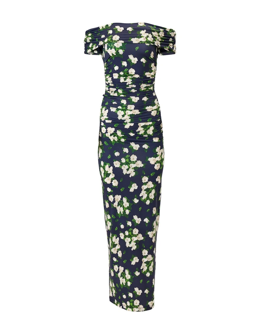 Carolina Herrera Floral-Print Jersey Gathered Midi Dress | Dresses | Luxury Shoes Carolina Herrera Floral-Print Jersey Gathered Midi Dress