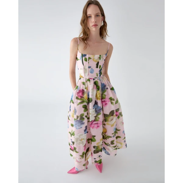 Carolina Herrera Floral-Print Midi Dress, view 4