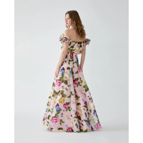 Carolina Herrera Floral-Print Off-Shoulder Top, view 3