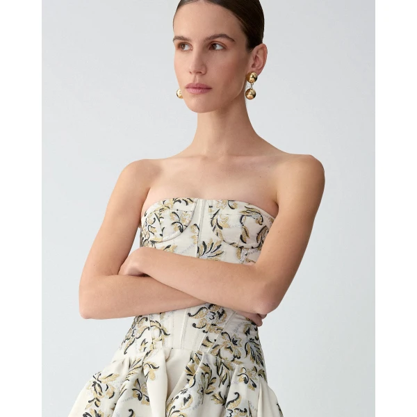 Carolina Herrera Gold Ball Drop Earrings, view 2