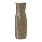 Carolina Herrera Gold-Embroidered Strapless Dress