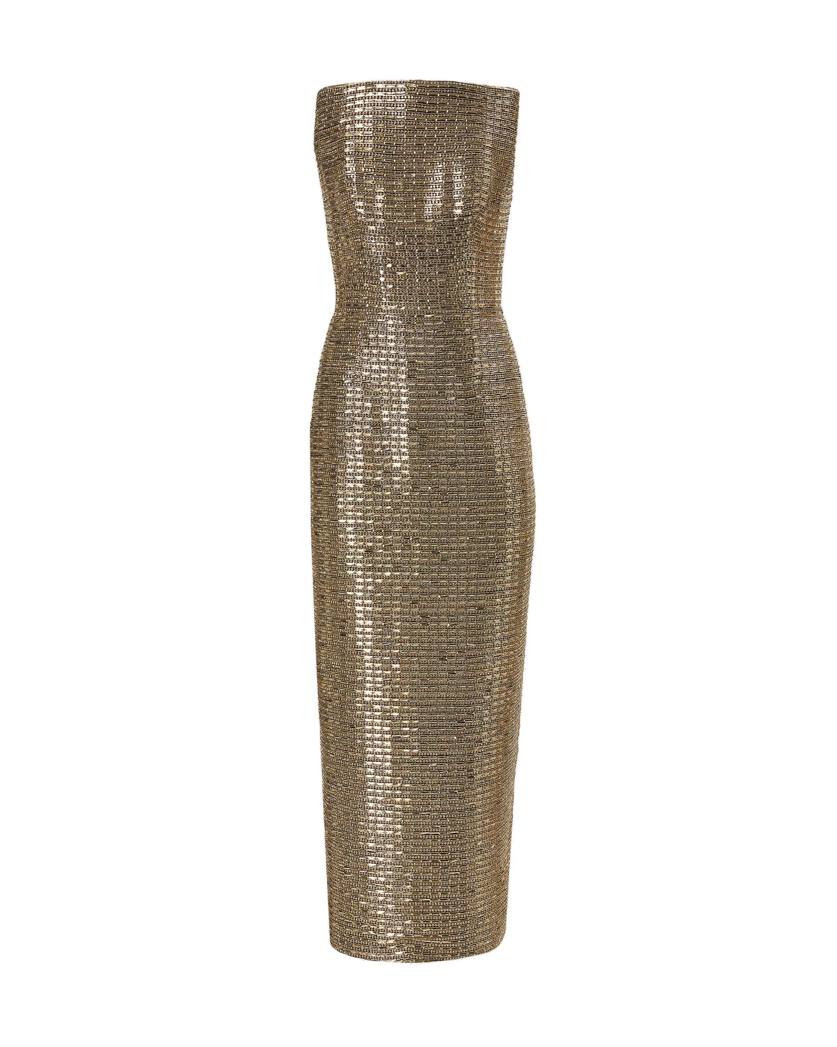 Carolina Herrera Gold-Embroidered Strapless Gown | Dresses | Luxury Shoes Carolina Herrera Gold-Embroidered Strapless Gown