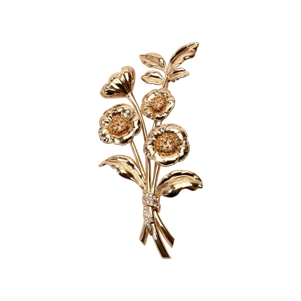 Gold Flower Brooch