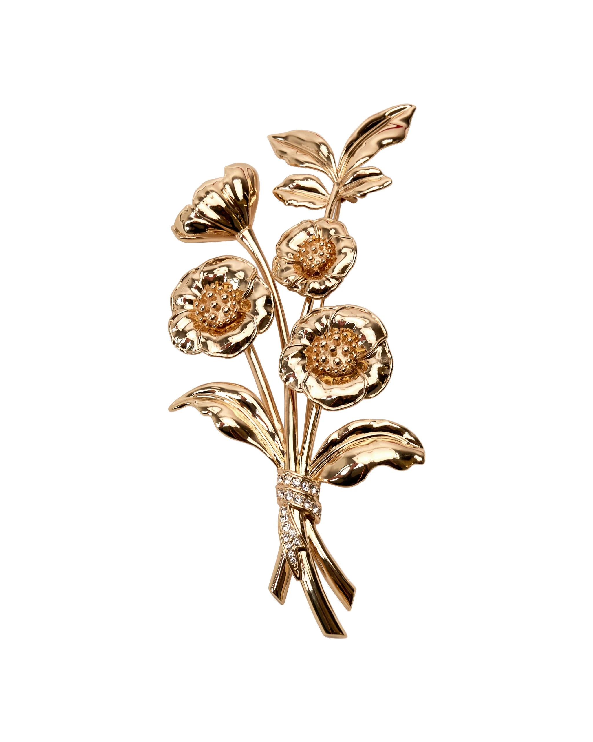 Carolina Herrera Gold Flower Brooch | Jewelry | Luxury Shoes Carolina Herrera Gold Flower Brooch