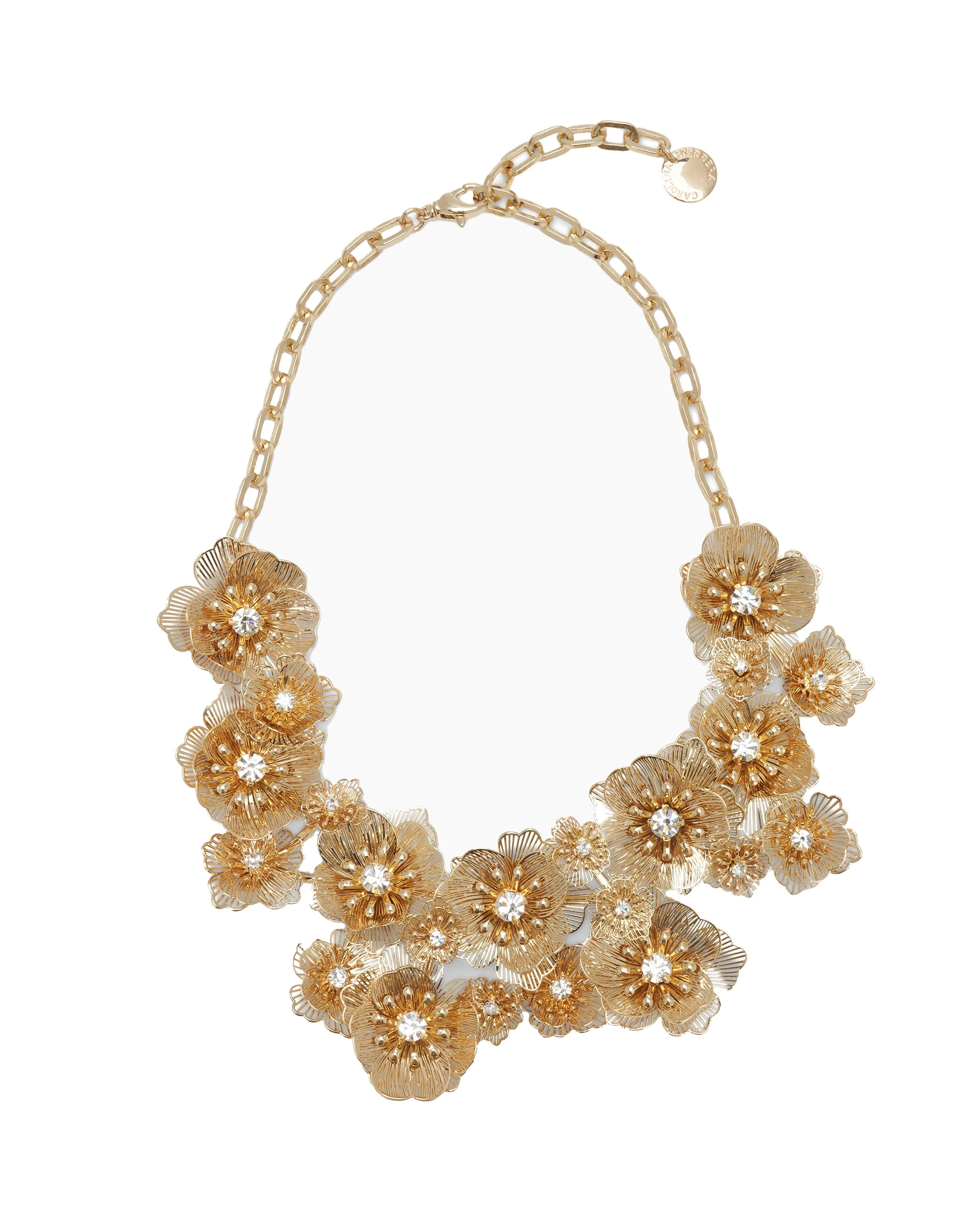 Carolina-Herrera-Gold-Flower-Necklace-white Gold Flower Necklace - Image 1
