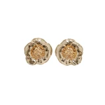Carolina Herrera Gold Flower Stud Earrings