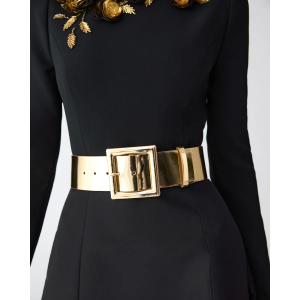 Carolina Herrera Gold Patent Leather Icon Belt, view 2