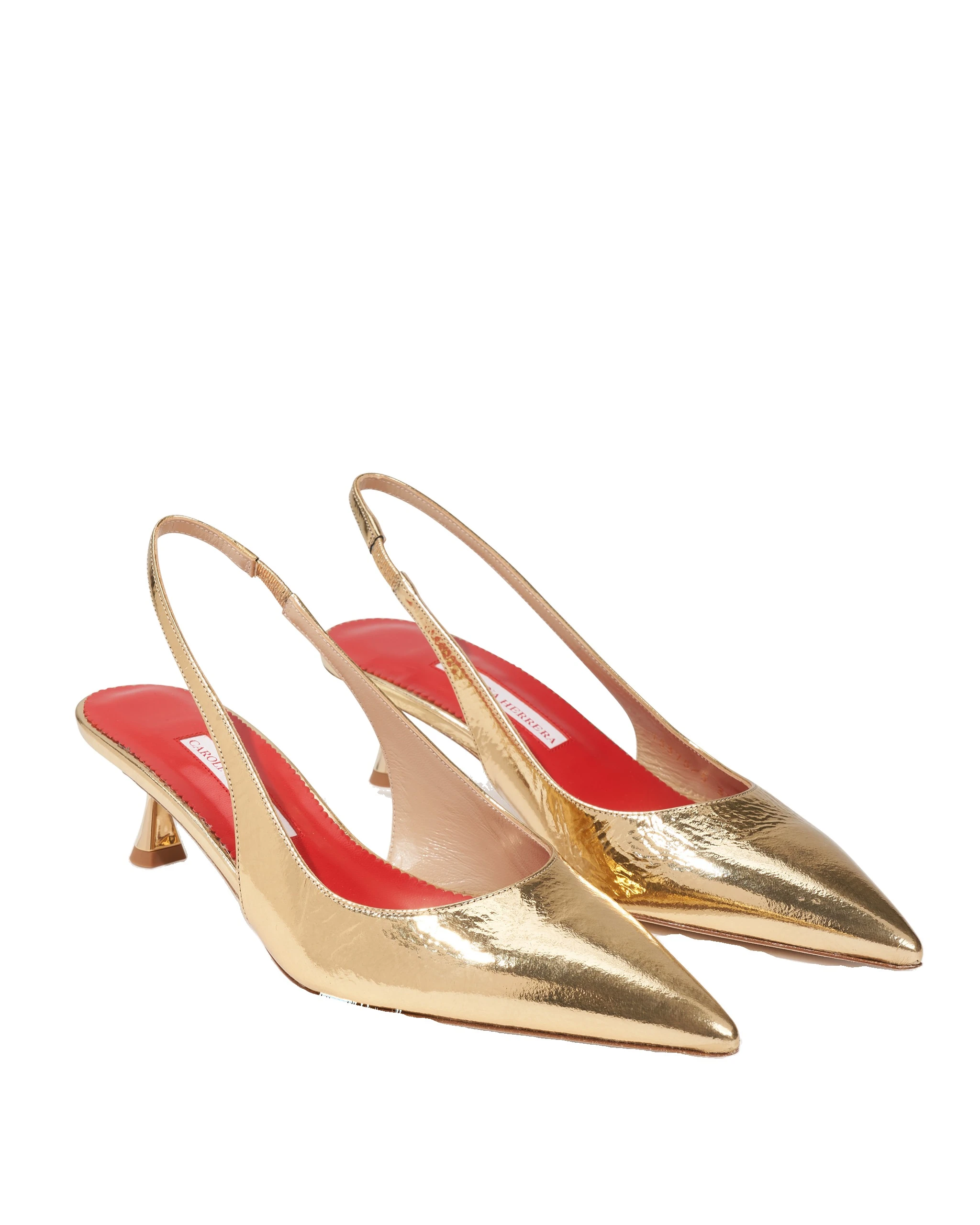 Carolina Herrera Gold Patent Leather Slingback Heels | Shoes | Luxury Shoes Carolina Herrera Gold Patent Leather Slingback Heels