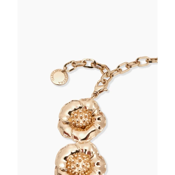 Carolina Herrera Gold Sculpted Flower Necklace, view 4