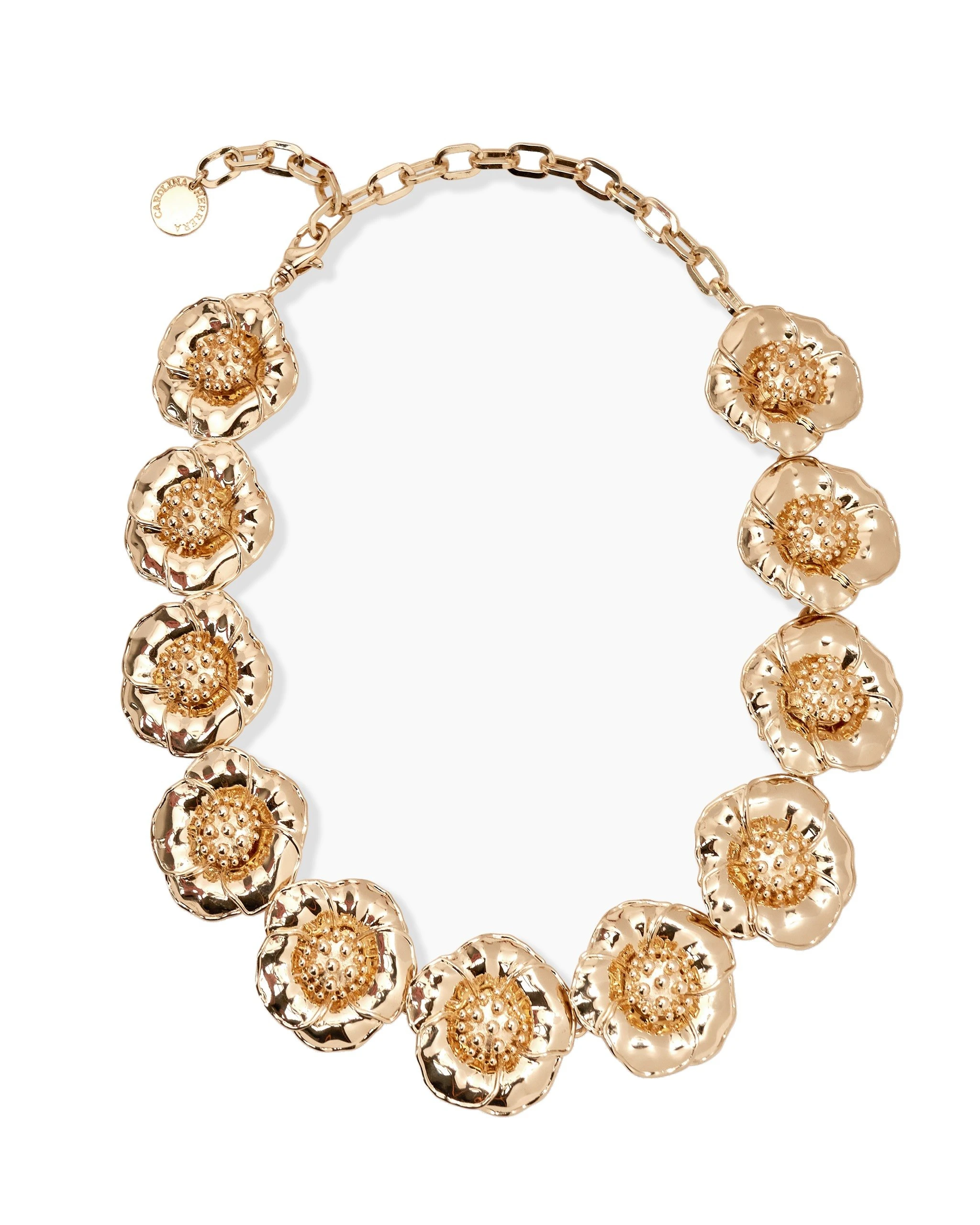 Carolina Herrera Gold Sculpted Flower Necklace | Jewelry | Luxury Shoes Carolina Herrera Gold Sculpted Flower Necklace