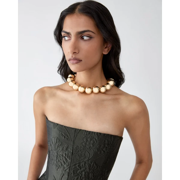 Carolina Herrera Gold-Toned Ball Necklace, view 2