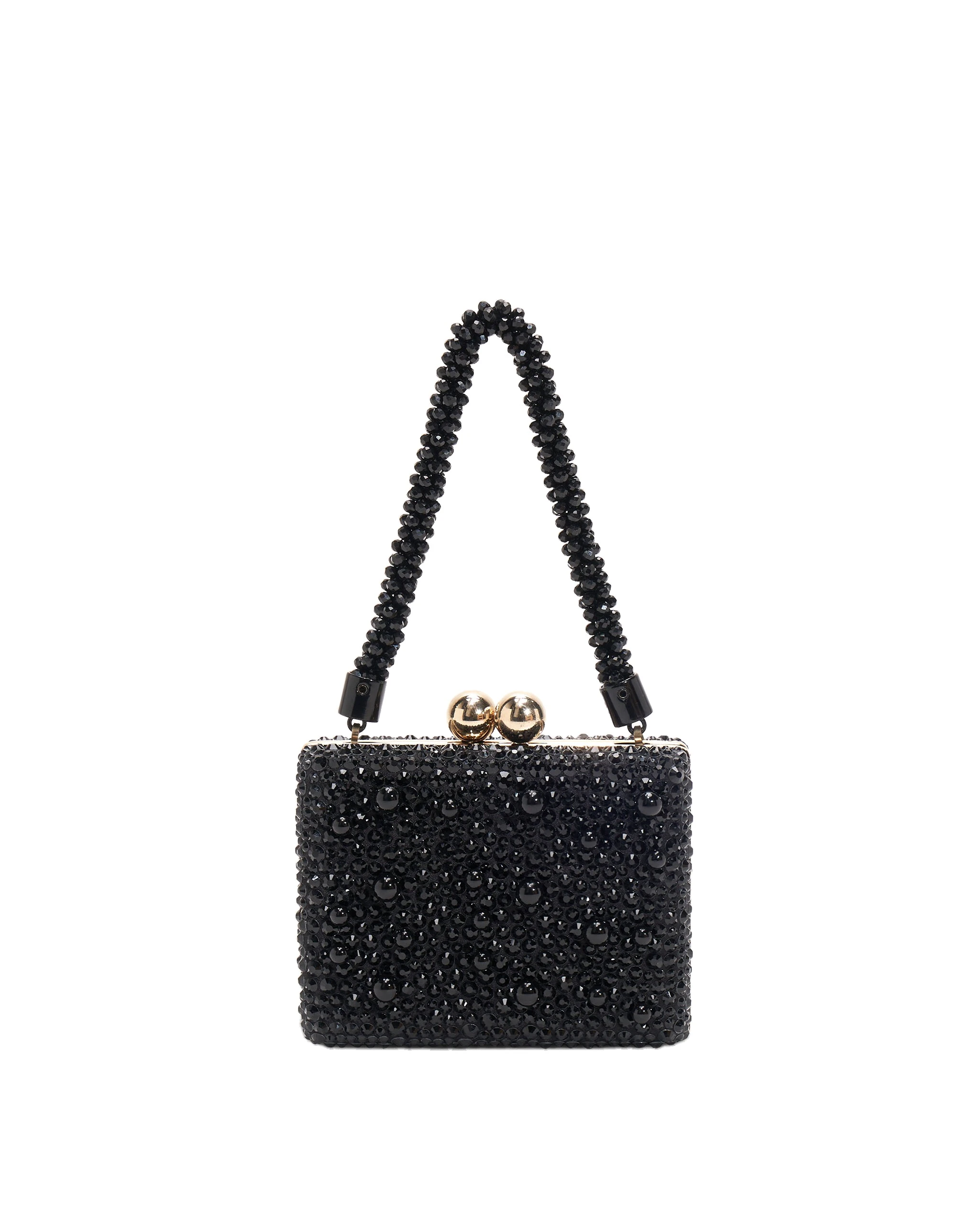 Carolina Herrera Greta Crystal Top Handle Bag in Black | Bags | Luxury Shoes Carolina Herrera Greta Crystal Top Handle Bag in Black