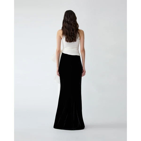 Carolina Herrera Halter Top with Bow Sash in Ivory, view 3