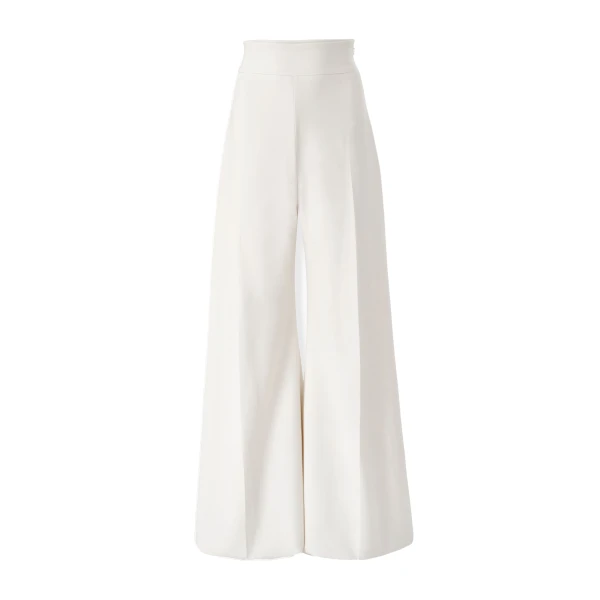 High-Rise Wide-Leg Pants in Ivory