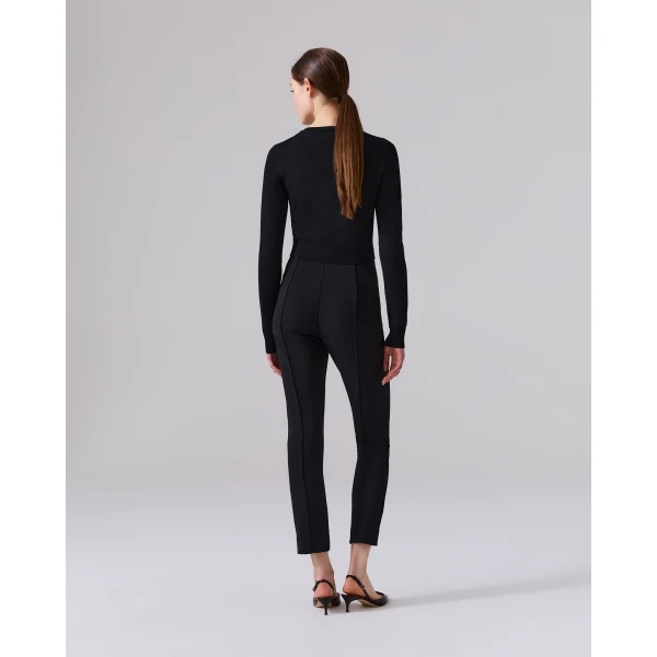 Carolina Herrera High-Waisted Skinny Pant in Black, view 3