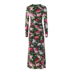 Carolina Herrera Hydrangea-Print Jersey Ruched Dress