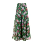 Carolina Herrera Hydrangea-Print Organza Iris Pants