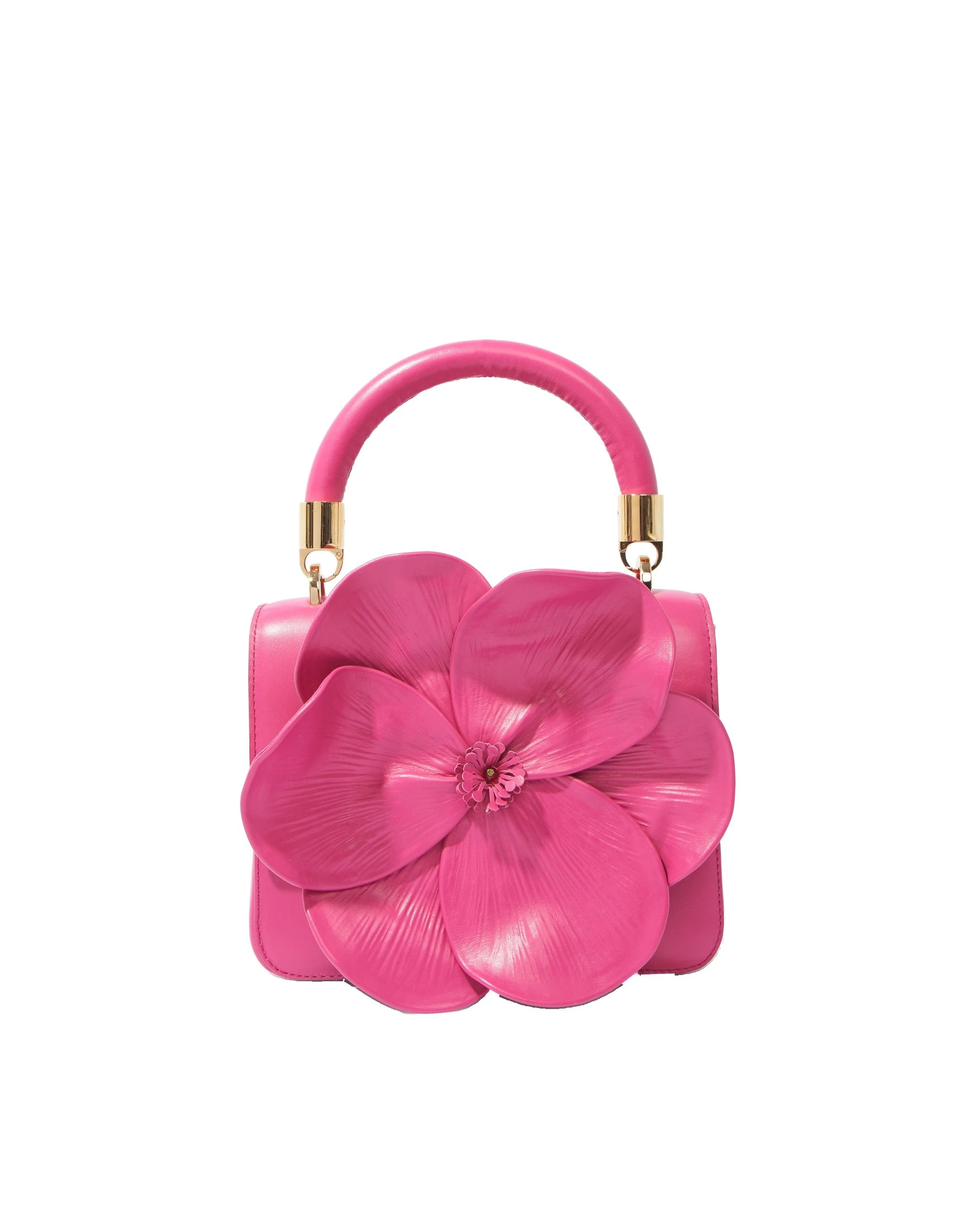 Carolina Herrera Initials Insignia Flora Top Handle Medium Handbag in Framboise | Bags | Luxury Shoes Carolina Herrera Initials Insignia Flora Top Handle Medium Handbag in Framboise