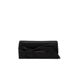 Carolina Herrera Karlita Satin Clutch with Bow in Black
