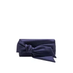 Carolina Herrera Karlita Satin Clutch with Bow in Midnight