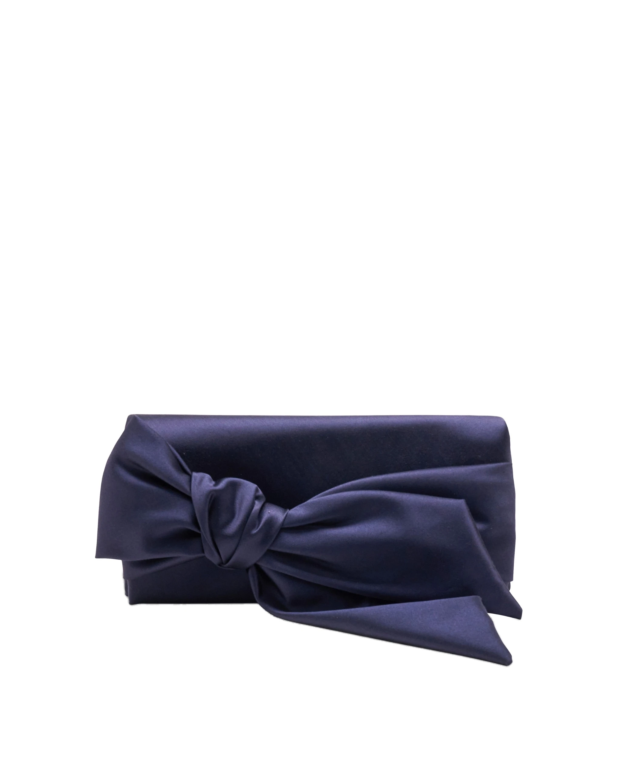 Carolina Herrera Karlita Satin Clutch with Bow in Midnight | Bags | Luxury Shoes Carolina Herrera Karlita Satin Clutch with Bow in Midnight