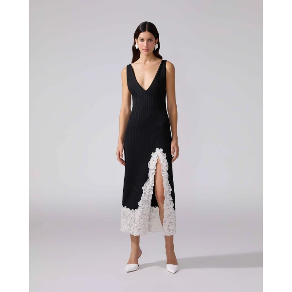 Carolina Herrera Lace-Trim Slip Dress, view 2