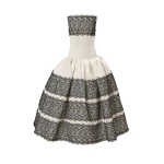 Carolina Herrera Lace-Trimmed Strapless Gown in Ceramic