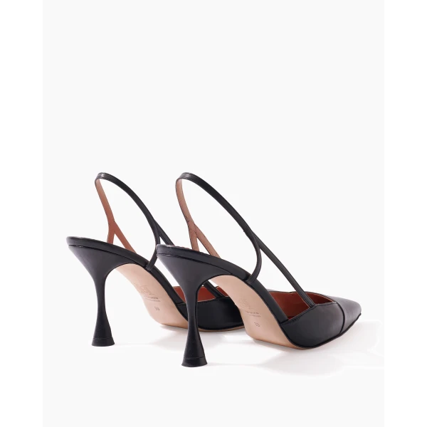 Carolina Herrera Leather Slingback Heels in Black, view 4