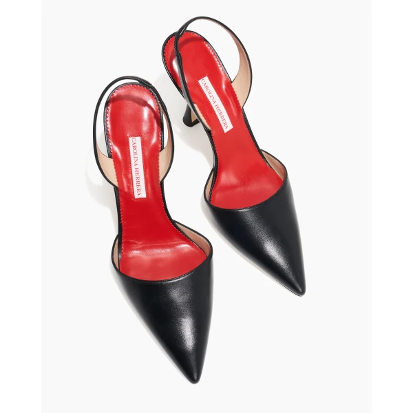 Carolina Herrera Leather Slingback Pumps in Black, view 4