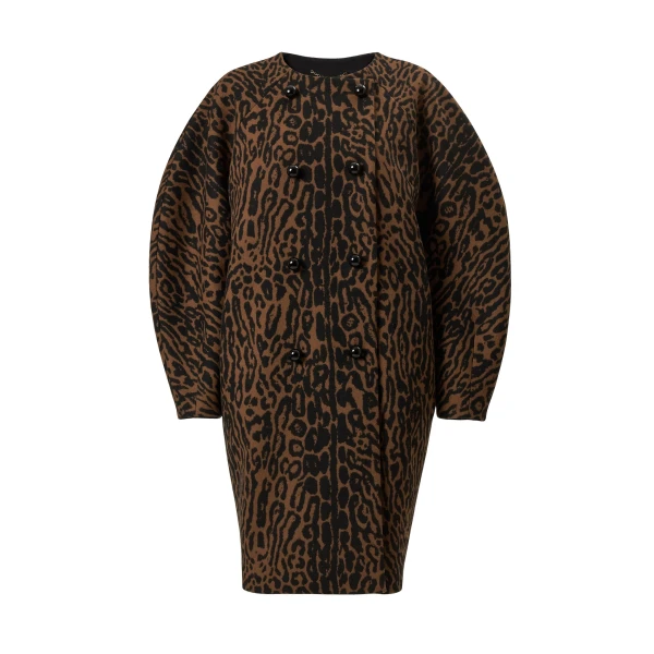 Leopard Jacquard Cocoon Coat