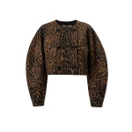 Carolina Herrera Leopard Jacquard Cocoon Jacket