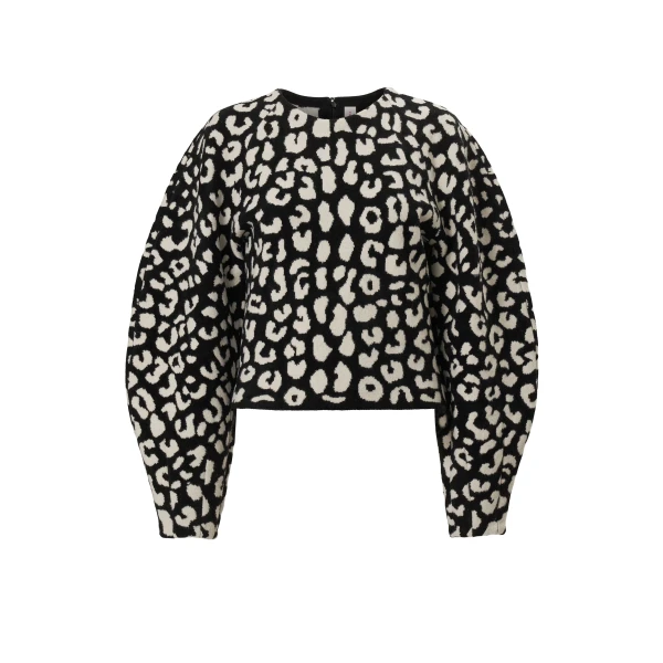 Carolina Herrera Leopard-Patterned Chenille Sweater