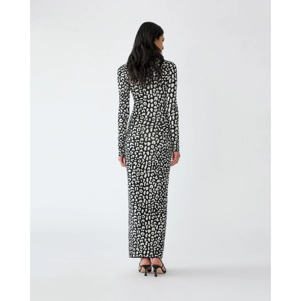 Carolina Herrera Leopard-Patterned Jacquard Turtleneck Dress, view 3