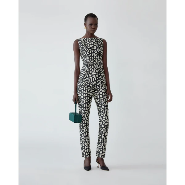 Carolina Herrera Leopard Spot Jacquard Boat-Neck Top, view 2