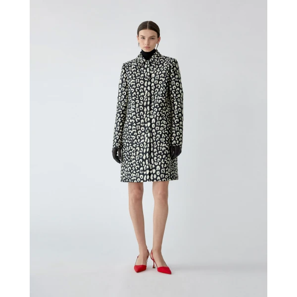 Carolina Herrera Leopard Spot Jacquard Coat, view 2