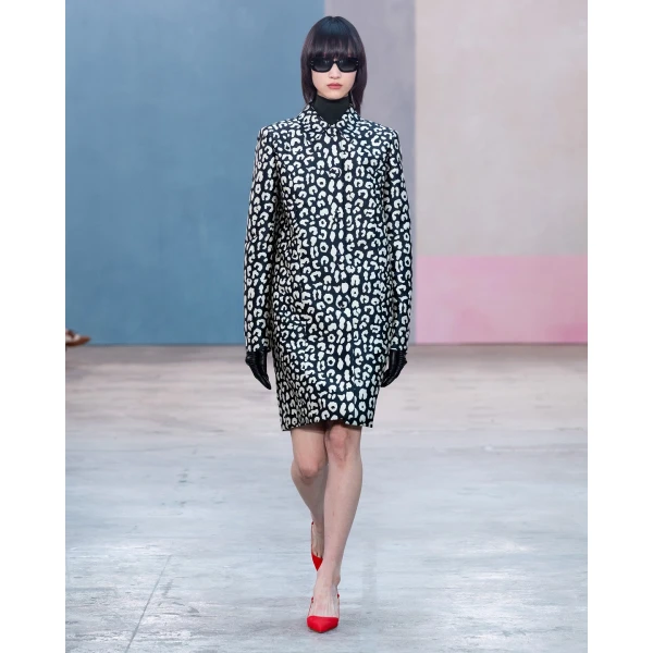 Carolina Herrera Leopard Spot Jacquard Coat, view 5