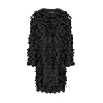 Carolina Herrera Loop-Embroidered Organza Coat in Black